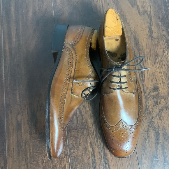 COGNAC BOSTONIANS WINGTIP SHOES - Picture 2 of 9